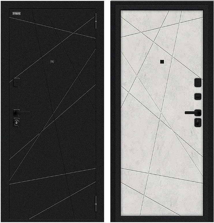 Фото Дверь Браво Граффити-5/SBlack Букле черное/Look Art DIS007411